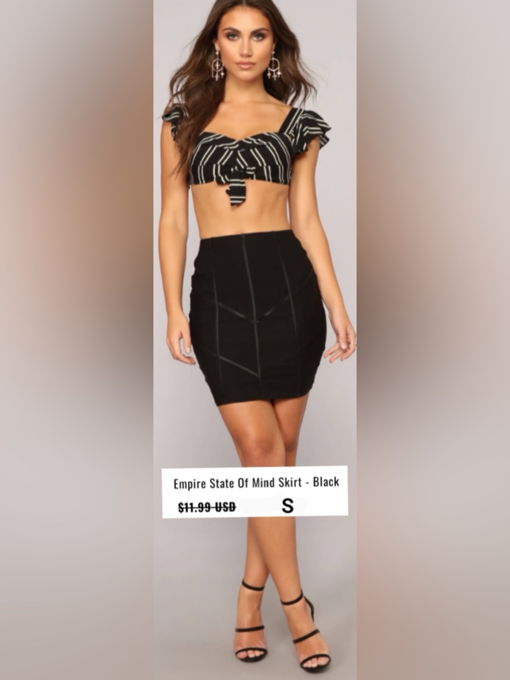 Fashion Nova Black Panelled Bodycon Mini Skirt